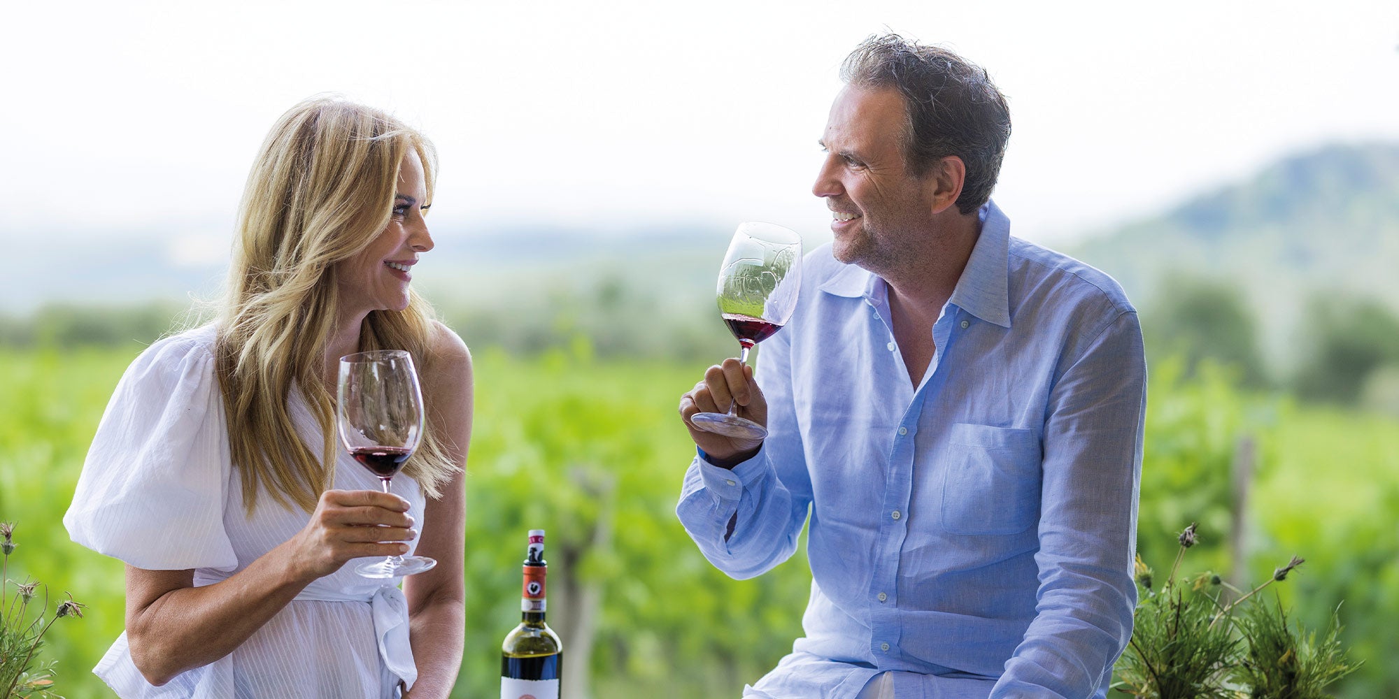 Janna and Marc enjoying wine